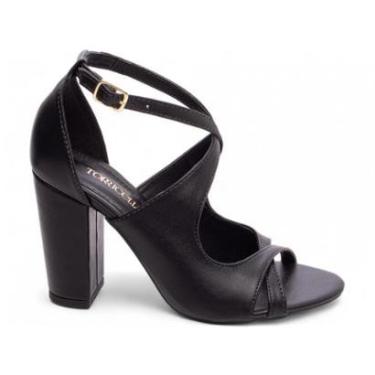 Imagem de Sandália festa salto bloco 8,5cm cruzada peito do pé-Feminino