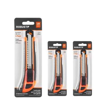 Imagem de 3 Estilete Retratil Profissional Gedore 18mm Emborrachado - GEDORE ROB