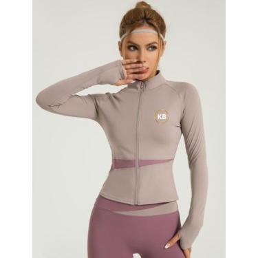 Imagem de Jaqueta Lisa para academia, Yoga, Pilates, Moda Feminina Fitness 4 cor