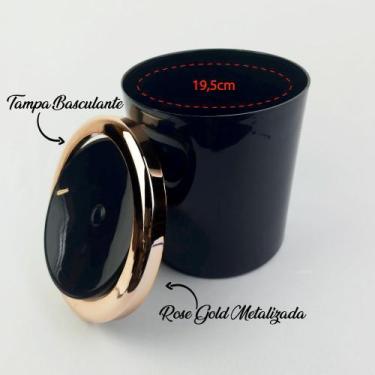 Imagem de Lixeira 5 Litros Para Banheiro Cozinha Com Tampa Rose Gold Basculante 