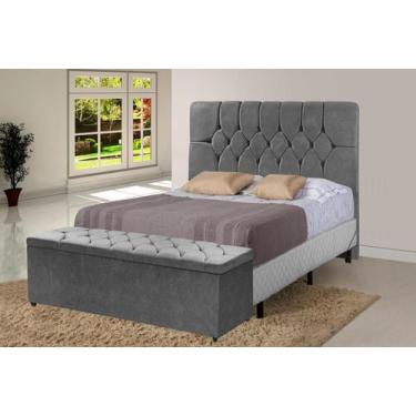Imagem de Conj Quarto Cabeceira Recamier Bau Julia 6743 Solt 90cm - ESTOFADOS JA