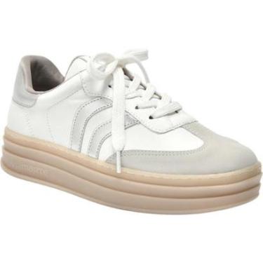 Imagem de Tênis Casual Detalhe Listras Metalizadas Moda 156-001 Via Marte Branco-Feminino