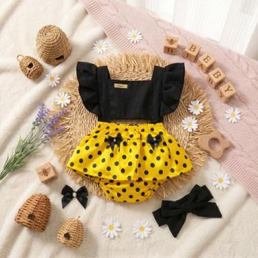Imagem de Roupa De Bebê Menina Romper Temático Vermelho Amarelo E Preto Festa An