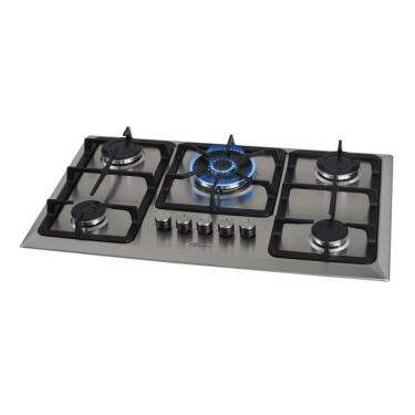 Imagem de Cooktop a Gás Fischer Infinity 5Q Inox TC Trempe Ferro Fundido 5 Bocas Tripla Chama Ino...