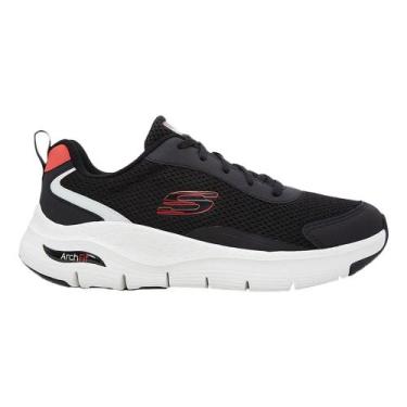 Imagem de Tênis Skechers Arch Fit Preto e Vermelho Masculino, 43