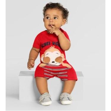 Imagem de Macaquinho Bebê Menino Infantil em Malha Algodão Macaco Achei Você Mac