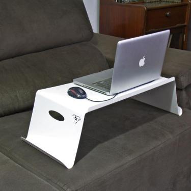 Imagem de Suporte Porta Notebook/PC-Café Cama/Sofá-Plus-Alumínio Branco - Maxx D