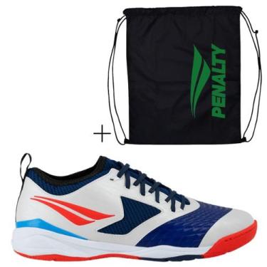 Imagem de Kit Chuteira Futsal Penalty Max 1000 CBFS+Sacola Esportiva Cor:Vermelh