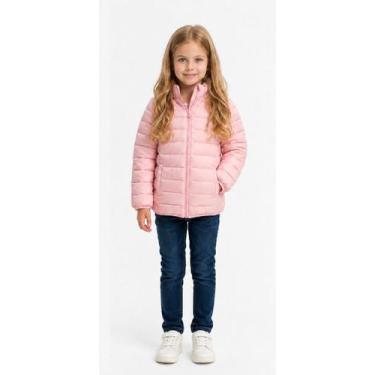Imagem de Jaqueta Puffer Infantil Juvenil Casaco Menina com Touca COR:ROSATAMANH