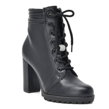 Imagem de Coturno Feminino Salto Grosso Via Marte 23-4604, Preto, 35
