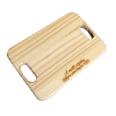 Imagem de Tábua biscoito com gravação - Wood Steel Decor