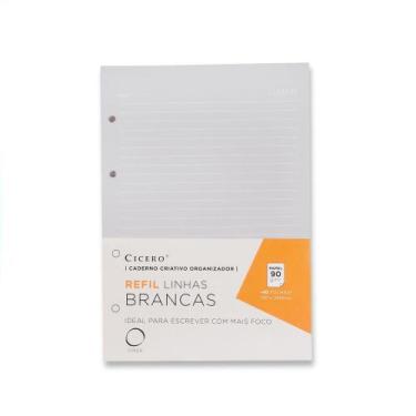 Imagem de Refil Caderno Argolado 40FLS Offset Cinza 90g Linhas Brancas 17x24 - C