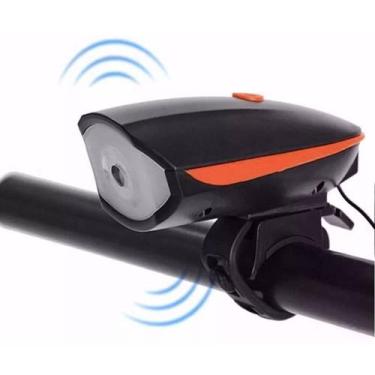 Imagem de Lanterna Farol Bike Bicicleta Com Buzina de Led Dianteiro Recarregável