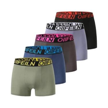 Imagem de Cuecas Boxer Masculinas plus Size Pretas Com Estampa Dourada, Pacote C