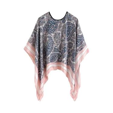 Imagem de Xale De Seda Quadrado De 110cm Para O Verão, Moda Feminina, Estampa, P