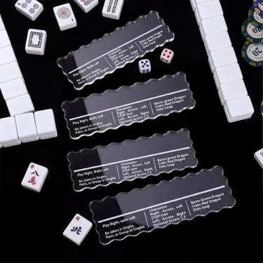Imagem de JolliLudo Leitor de Linhas para Mahjong 5 x 15 cm em Acrílico, 4 Peças