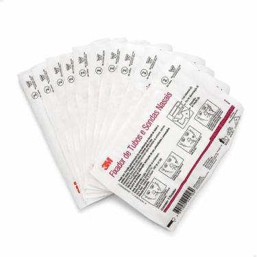 Imagem de Kit Com 10 Fixador Adesivo Tubos e Sondas Nasais Branco 3M