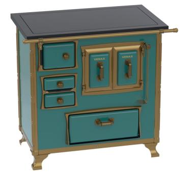 Imagem de Fogao a Lenha Venax GII n 1 Renaissance Premium Turquesa SD