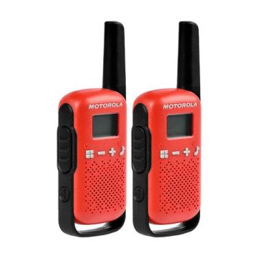Imagem de Walkie Talkie Talk Motorola T-110 16MIL-25KM - Preto e Vermelho (Pilha