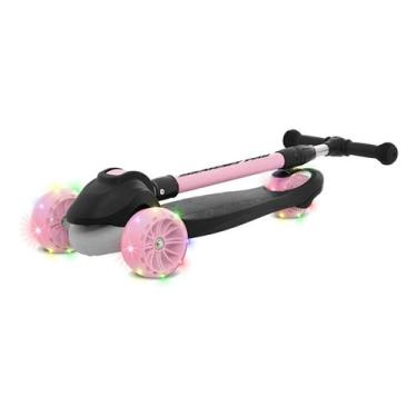 Imagem de Patinete Infantil Bandeirante Skatenet Led Pro Dobrável Rosa Rosa-clar