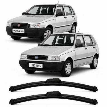 Imagem de Par Palhetas Kit Limpador De Parabrisa Dianteiro Para Fiat Uno Mille 1