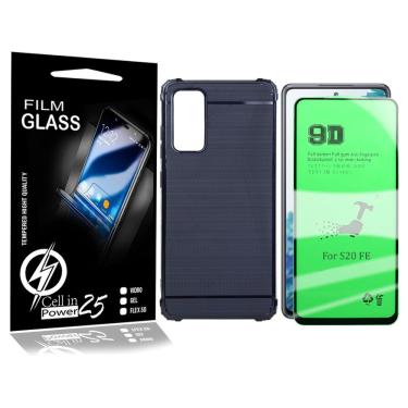 Imagem de Capa Emborrachada Carbon + Película 9d Cerâmica Para Xiaomi Galaxy S20 Fe 6.5