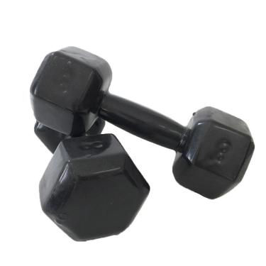Imagem de Par de Halter Dumbell Sextavado Revestido Ahead Sports 8 kg Preto