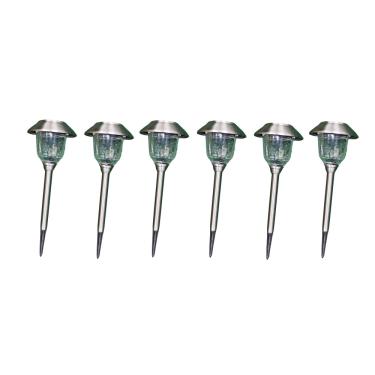 Imagem de Kit 5 Espeto Led Solar Premium Inox Grande 12 Lumens 46x15cm