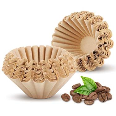 Imagem de Filtros de café para cesta de 1 a 4 xícaras filtros de cesta biodegradáveis filtros de café de papel descartáveis para uso doméstico no escritório, marrom natural, 100 unidades