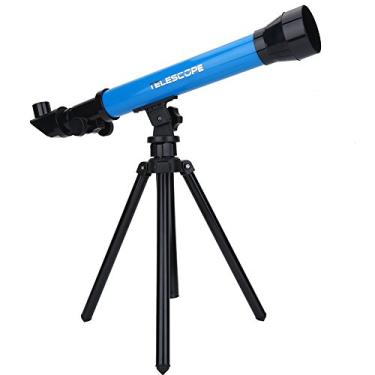Imagem de Telescópio, telescópio astronômico espacial portátil ajustável com tripé, brinquedo de presente educacional infantil (azul)
