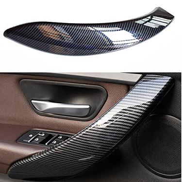 Imagem de Fibra de carbono Carro Interior Porta Cabo Puxador Acabamento Capa para BMW 3 Série 4 F30 F80 F31 F32 F33 F35 Acessórios para Carro (Esquerda)