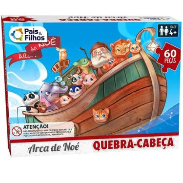 Imagem de Quebra Cabeça Arca De Noé Animais Educativo Infantil Puzzle Brinquedo