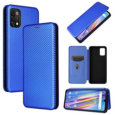 Imagem de HONGYAN Capa de telefone Para UMIDIGI A11 Fibra de Carbono Flip Horizontal TPU + PC + PU Couro com Card Slot Capa protetora