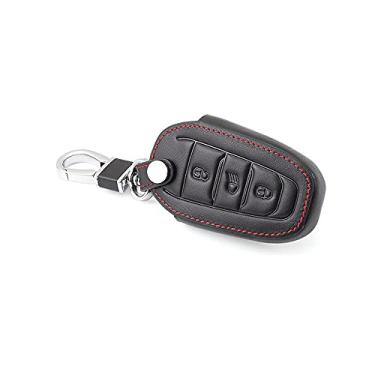 Imagem de CSHU Couro da capa da chave do carro capa chaveiro chaveiro bolsa, adequado para Citroen C2 C3 C4 C5 C6 C8 Berlingo Picasso Xsara Picasso Aygo, 4