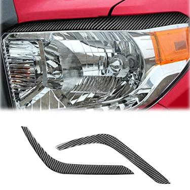 Imagem de JEZOE Decalque adesivo de guarnição para decoração de sobrancelha de lâmpada, para Toyota Tundra 2014 2015 2016 2017 2018 Acessórios exteriores do carro