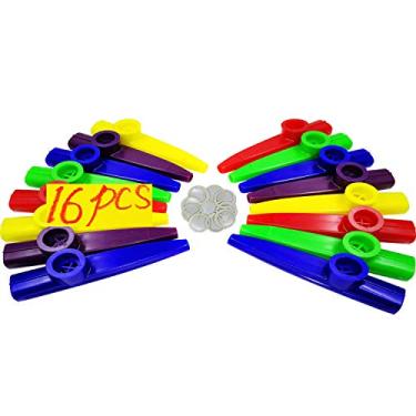 Imagem de Fartime Kazoos de plástico com 20 diafragmas de flauta Kazoo, instrumentos musicais, bom presente para crianças, um bom companheiro para ukulele, violino, guitarra, piano teclado.