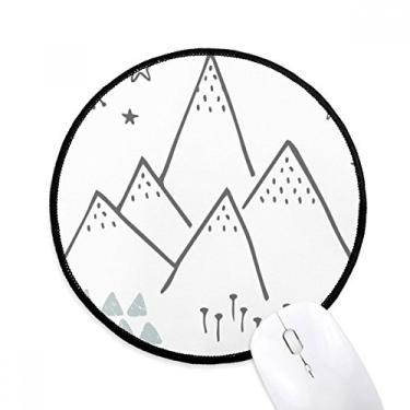 Imagem de DIYthinker Folhas grama de montanha padrão estrela tapete de mouse desktop escritório tapete redondo para computador