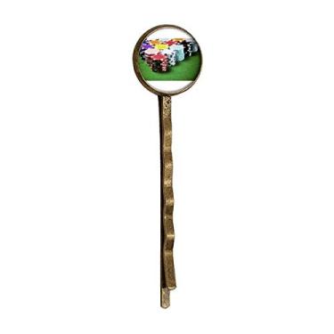 Imagem de Chip Green Table Gambling Photo Retro Metal Hair Bobby Pin Headwear