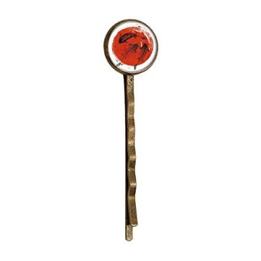 Imagem de Bobby Pin de cabelo de metal abstrato animal de carpa vermelha japonesa