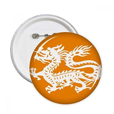 Imagem de Ano de dragão animal China zodíaco pinos redondos crachá botão emblema decoração acessório 5 peças