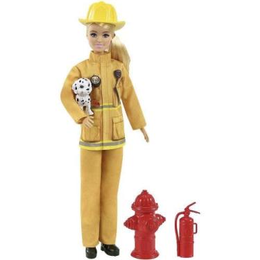 Imagem de Boneca Barbie Profissões Bombeira Com Cachorrinho - Mattel