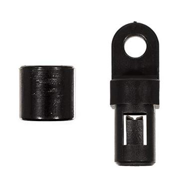 Imagem de Suportes de parafuso para cabo de choque – 33 mm de comprimento para cabo de 0,6 cm – Suporte de plástico preto disponível em pacotes de 5, 10, 25, 50 e 100 peças (pacote com 10)