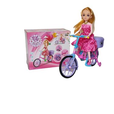 Boneca Barbie Ciclista Articulada Com Patins Bicicleta