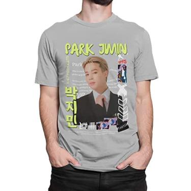 Imagem de Camiseta BTS Park Jimin Kpop Banda Cor:Cinza;Tamanho:G