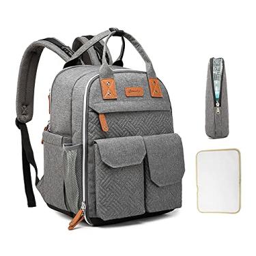 Imagem de Mochila de Maternidade para bebês multifuncional de grande capacidade portátil Bolsa Maternidade Minimalista Mancro Bolsa de fraldas