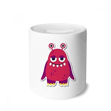 Imagem de DIYthinker Caixa de moedas de cerâmica com monstro rosa do universo e alienígena, presente de cofrinho