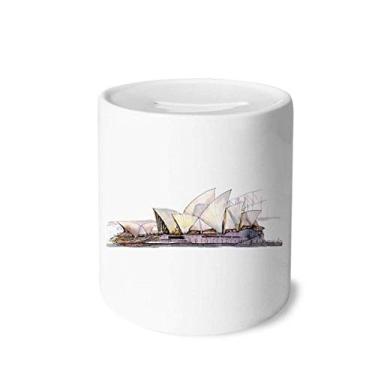 Imagem de DIYthinker Caixa para dinheiro em Sydney Opera House em Sydney, porta-moedas de cerâmica, presente de cofrinho