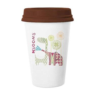 Imagem de Girafa Elefante Moinho de Vento Caneca Verde Copo de Cerâmica Copo de Café