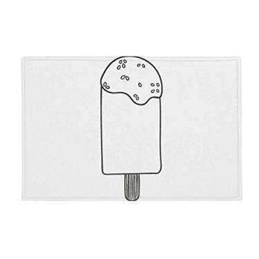 Imagem de DIYthinker Black Outline Gergelim Sorvete Picolé Tapete antiderrapante para porta de banheiro