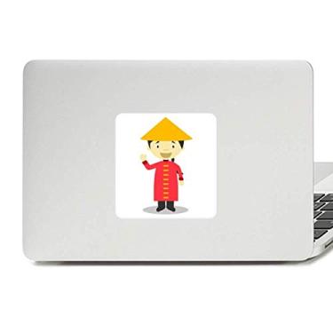 Imagem de Vestido longo vermelho decalque vinil paster laptop adesivo decoração PC
